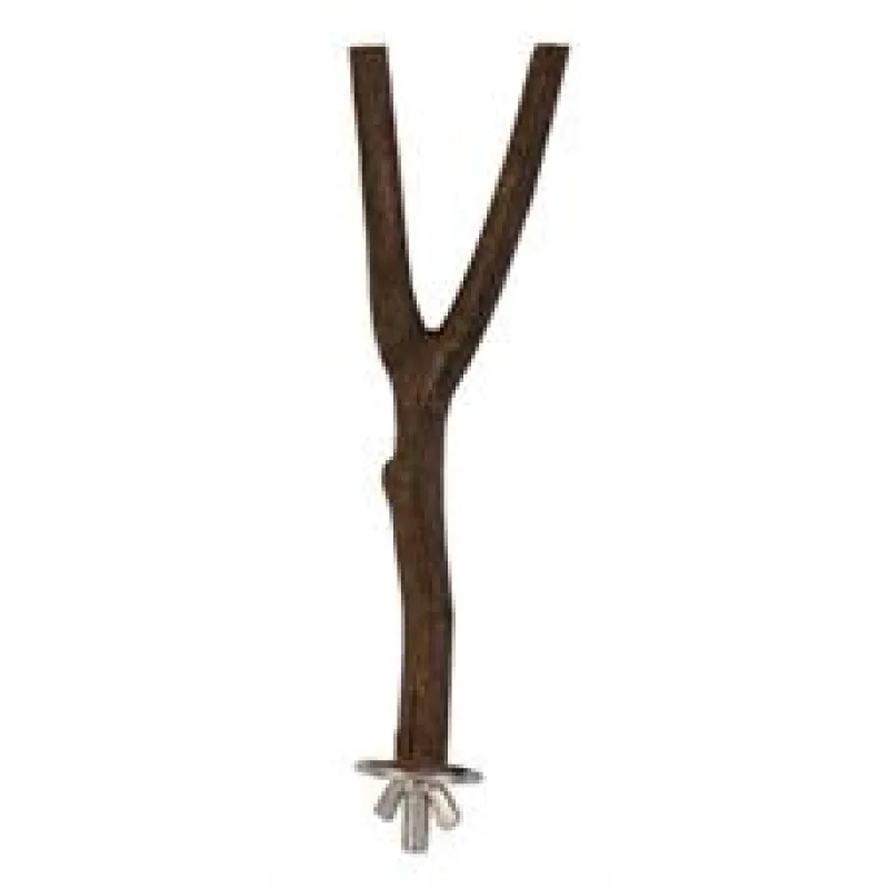 Dřevěné bidýlko Y s kovovým úchytem do klece 20 cm/15 mm 1 ks