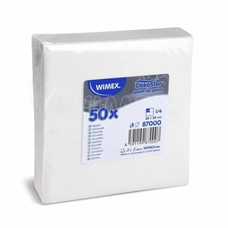Ubrousky DekoStar bílé 38 x 38 cm [50 ks] (87000)