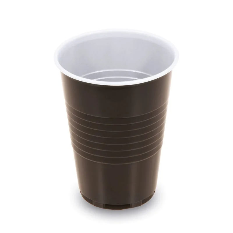 Automatový kelímek plastový hnědo-bílý 0,18 l -PS- (Ø 70 mm) [100 ks] (73268)