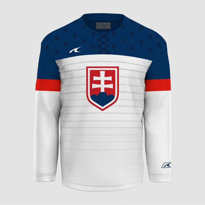 Slovakia Slovensko dres s VYŠÍVANÝM ZNAKOM biely