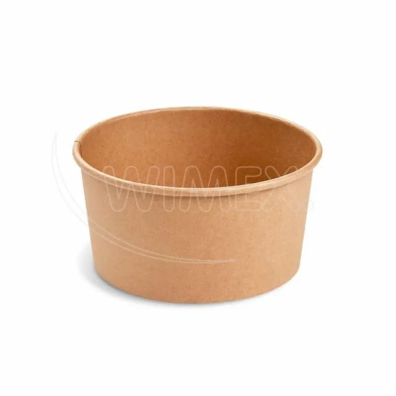 Papírové misky kulaté nepromastitelné kraft Ø150mm x 76mm, 1000 ml [50 ks] (82709)