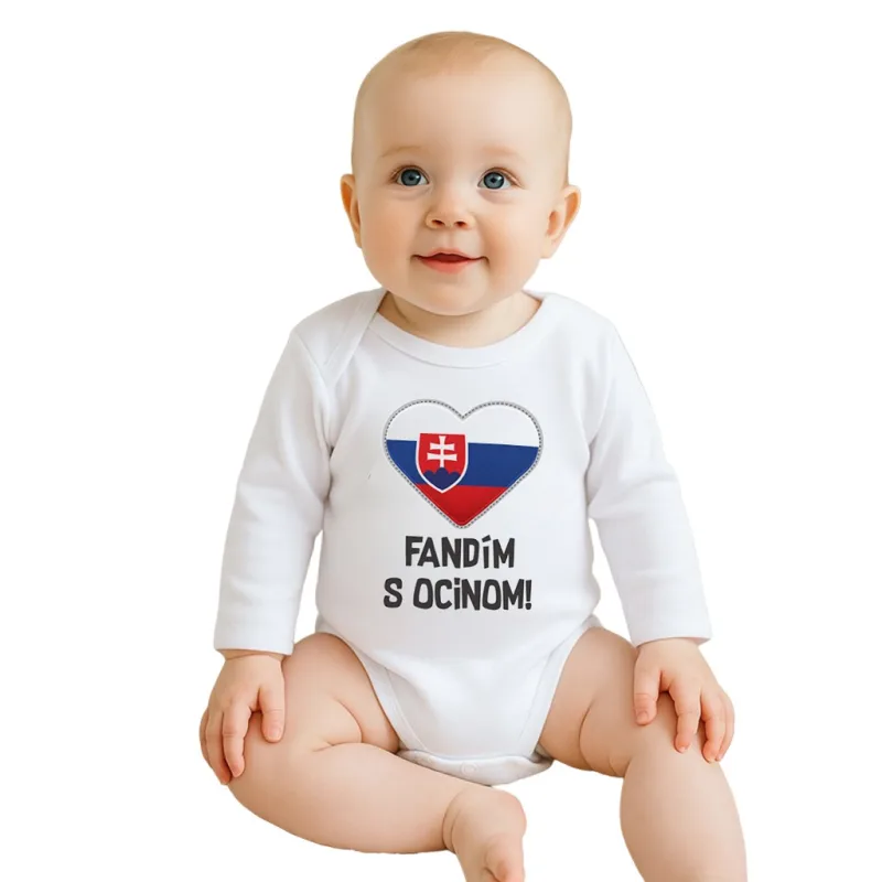 Body s potlačou New Baby Fandím s ocinom biele