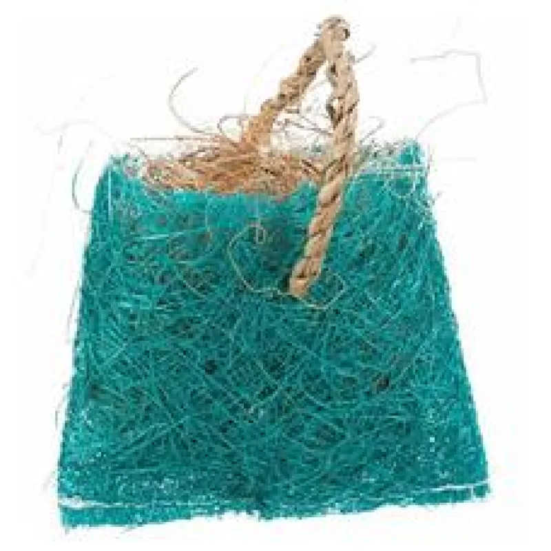 Taštička s kokosovým vláknem - hračka pro hlodavce, sisal, 10 x 13 cm, modrá 1 ks