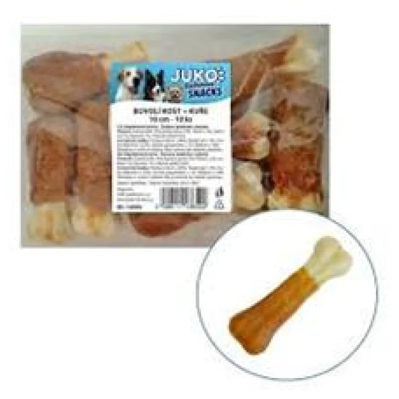Kost buvolí s kuřecím masem JUKO Snacks 10 cm 10 cm (10 ks)