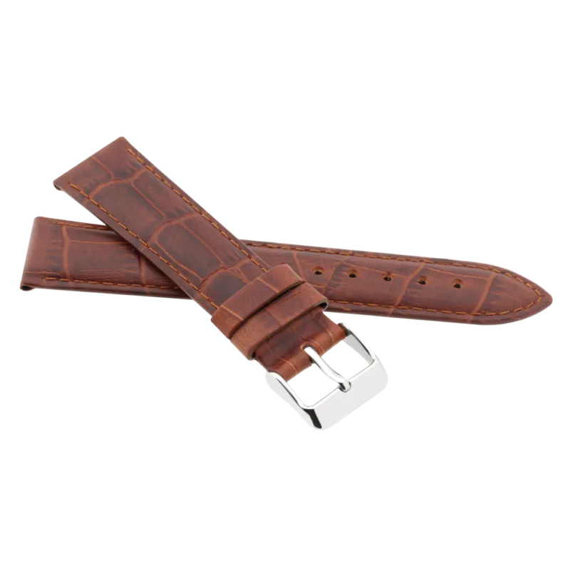 JVD Kožený unisex hnědý řemínek na hodinky R41703/16