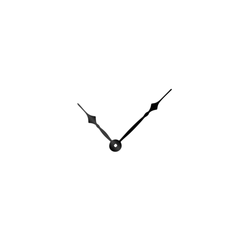 Střední černé hliníkové ručičky na hodiny Antik 80 mm | 57 mm