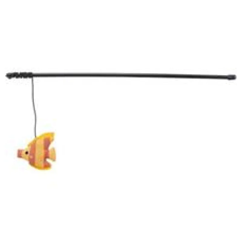 Hrací prut s rybkou, s catnipem, plast/plyš 46 cm