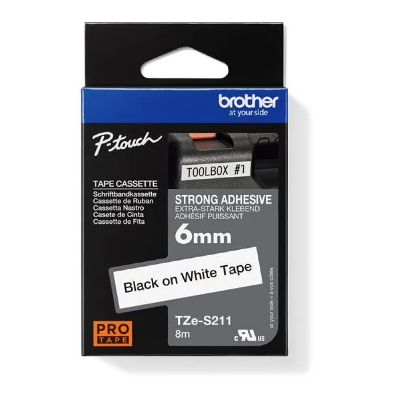 BROTHER TZES211 - kazeta TZ so šírkou 6 mm, extrémne priľnavý laminát…
