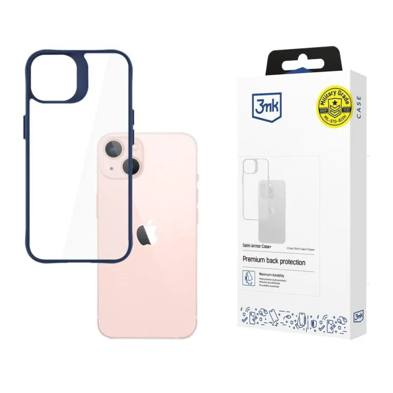 3mk ochranný kryt Satin Armor Case+ Blue pro Apple iPhone 14 5903108592611