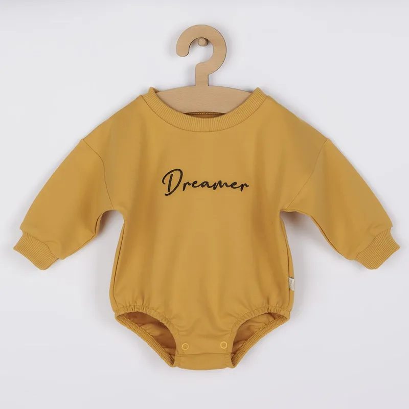 Dojčenské teplákové body baggy Koala Dreamer horčicová