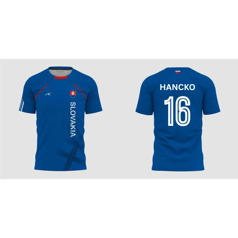 Futbalový dres Slovensko Slovakia Dávid Hancko modrý detský