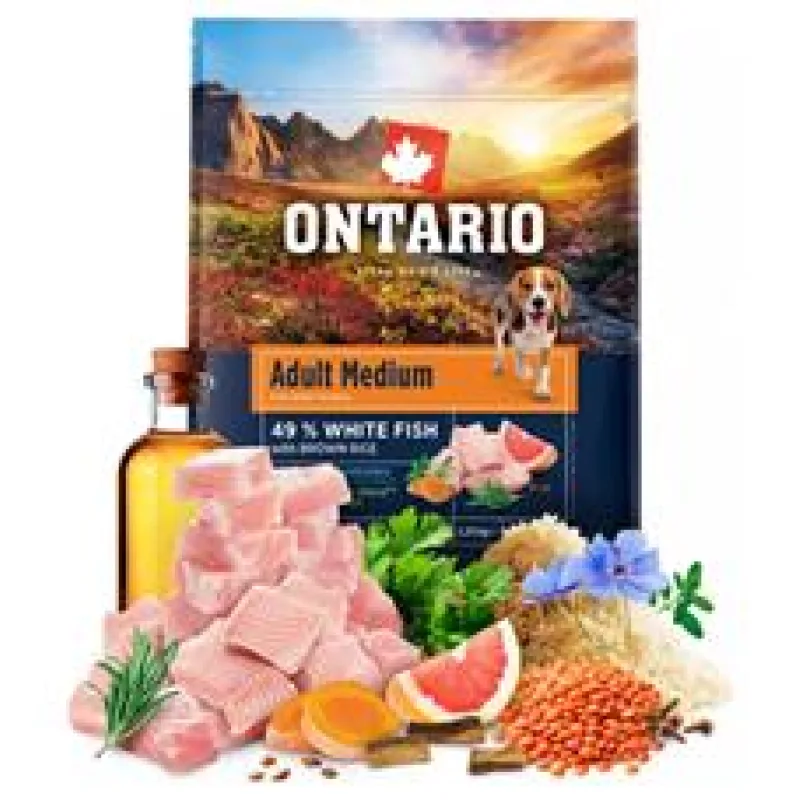 Ontario Adult Medium Fish & Brown Rice 12kg