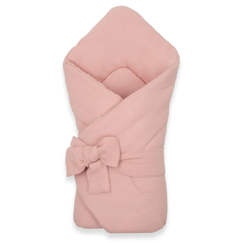 Mušelínová šnurovacia zavinovačka New Baby old pink