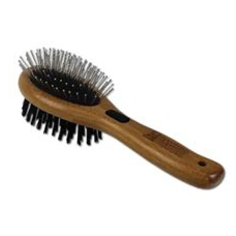 Bamboo Groom Malý kartáč kombinovaný se štětinami a nerezovými hroty