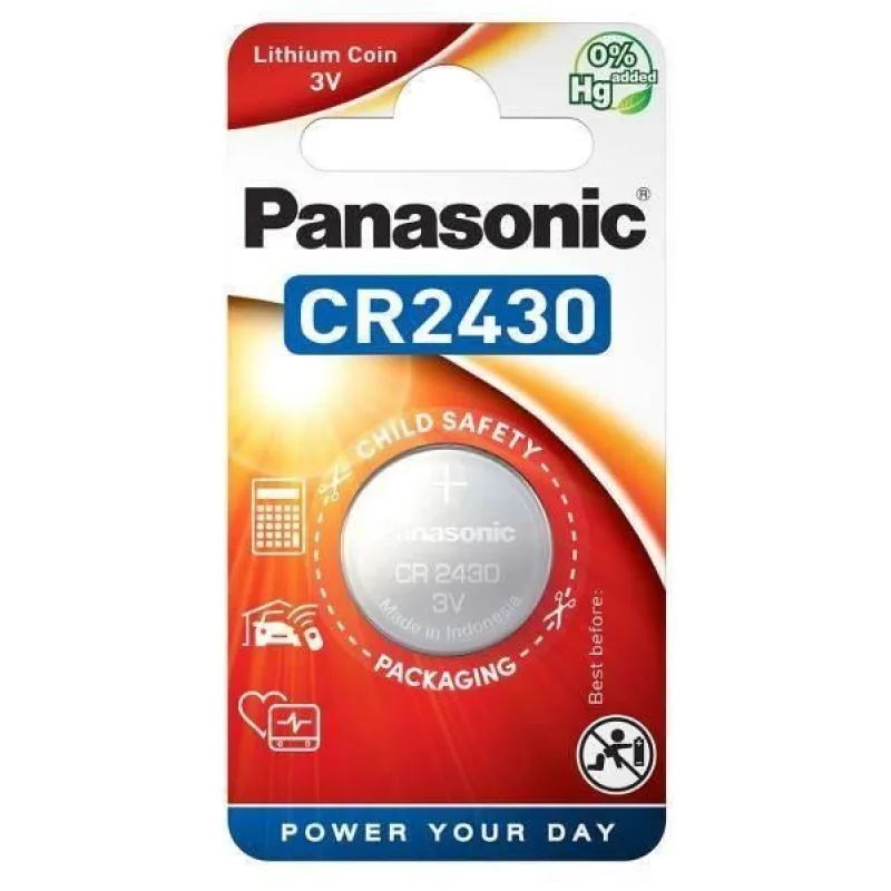 PANASONIC Lithiová baterie (knoflíková) CR-2430EL/ 1B 3V (Blistr 1ks)…