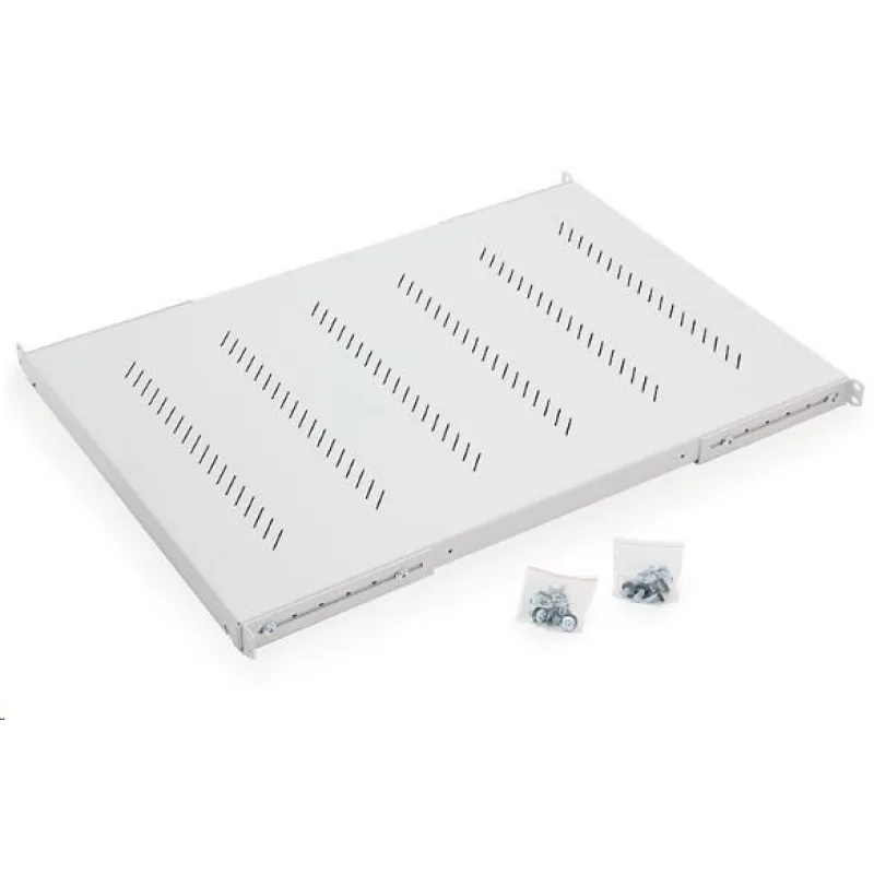 TRITON Regál s perforáciou 19", 1U/ 650 mm, nosnosť 150 kg, sivý RAC…