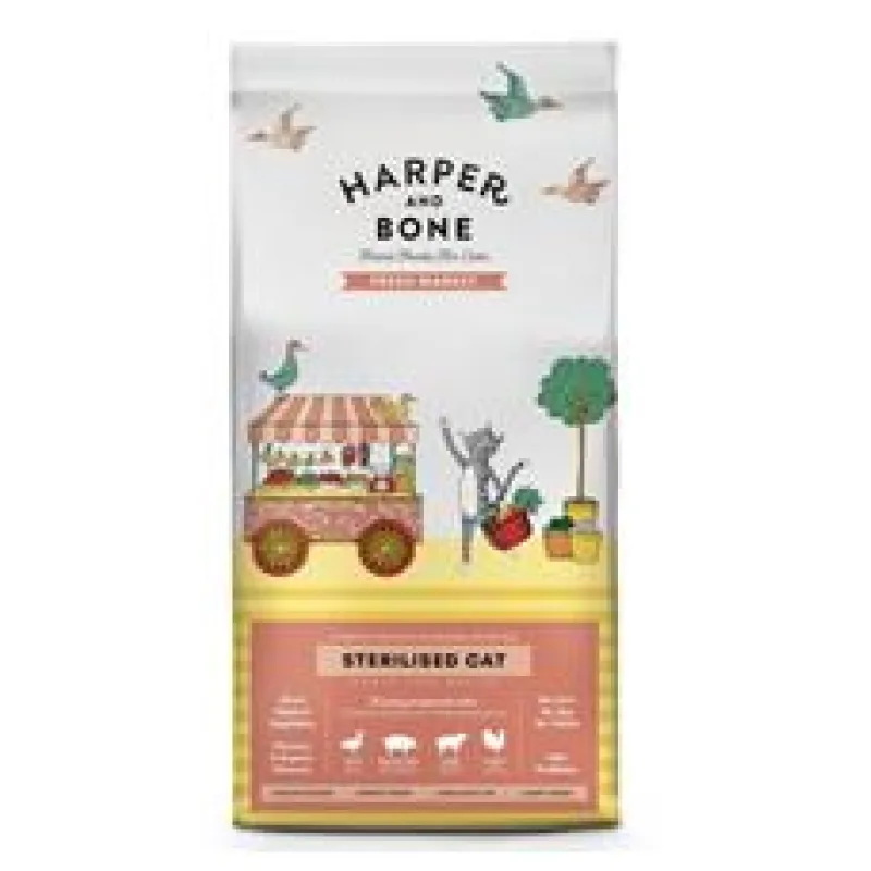 Harper and Bone Cat Sterilised čerstvé z trhu 4 x 5 kg + 2 kg ZDARMA
