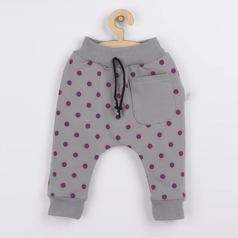 Dojčenské tepláčky Koala Dots sivá