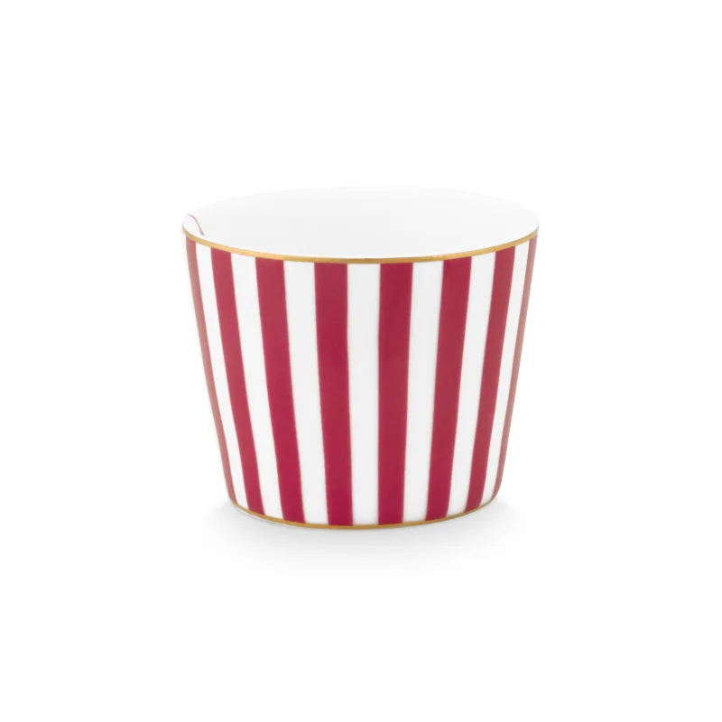 Pip Studio Royal stripes kalíšek na vajíčko, bílo-tmavě růžová