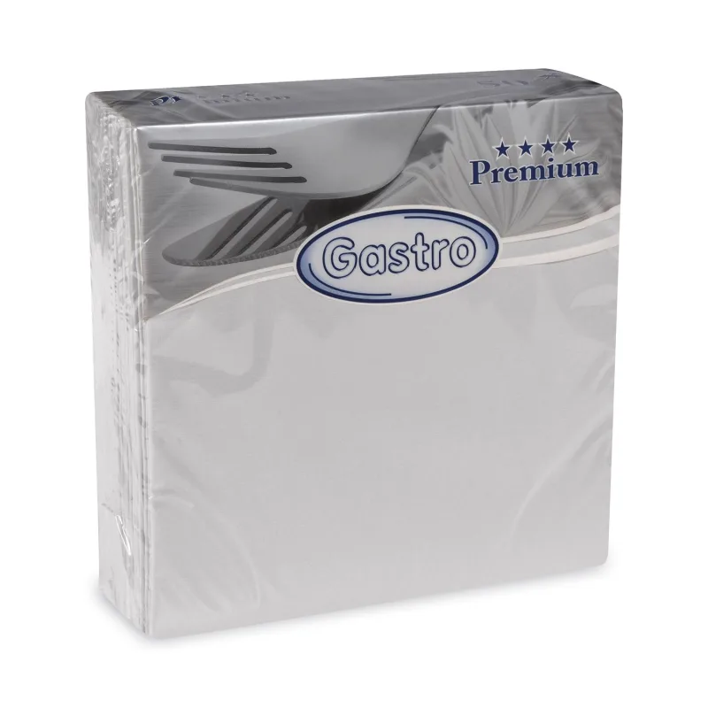 Ubrousky PREMIUM z netkané textilie šedé 40 x 40 cm [50 ks] (89125)