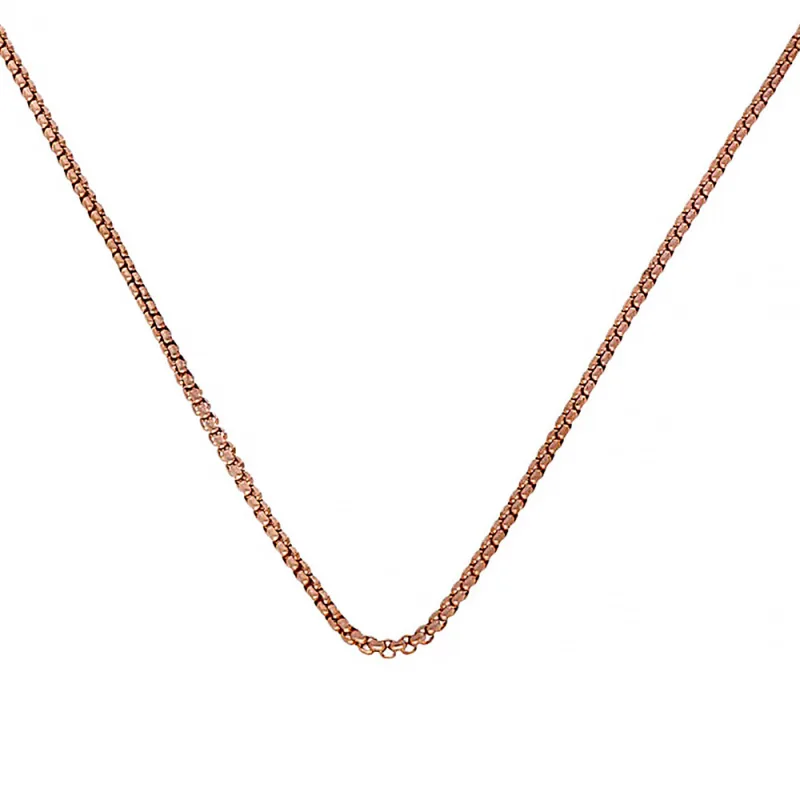 JVD Dámský ocelový nerezový řetízek 7981 - růžově pozlacený SNE.7981.. 42cm