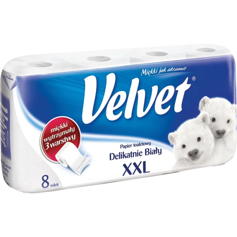 Velvet XXL Gently White 3V toaletný papier biely 8 ks
