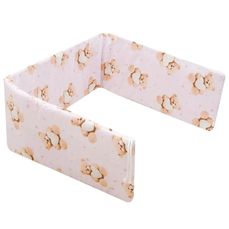 Mantinel do postieľky New Baby Love Teddy Bear pink