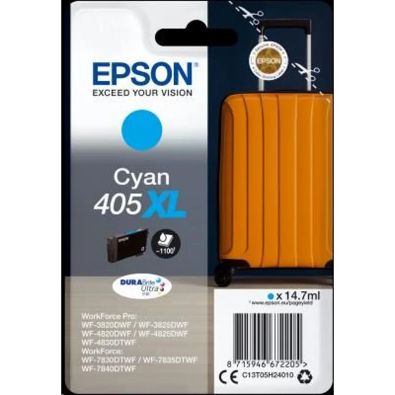 Jednorazové balenie atramentu EPSON Cyan 405XL Durabrite Ultra…