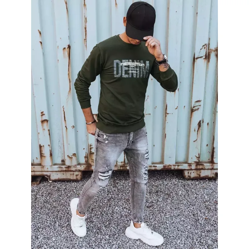 Dstreet pánska mikina BX5358 khaki XXL