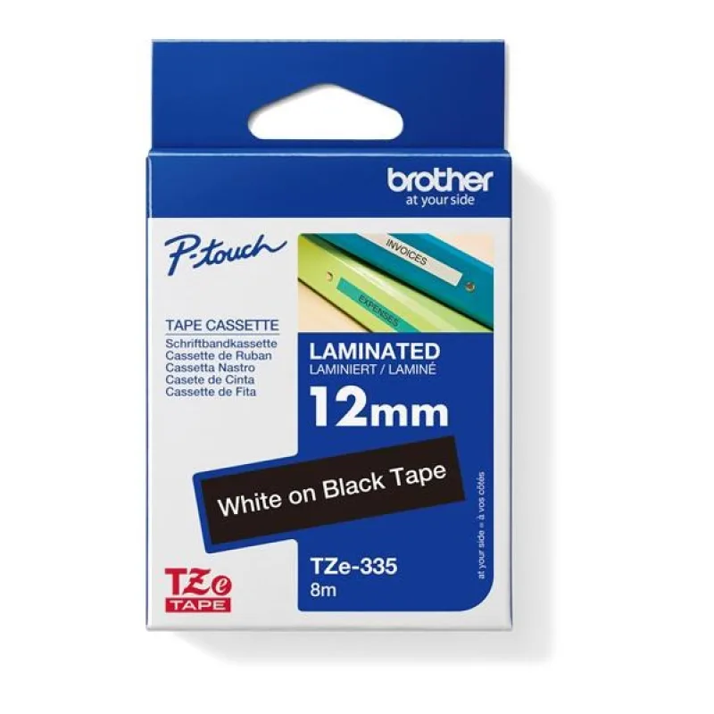 BROTHER TZE335 - 12 mm široká kazeta TZ, laminovaná TZE-335, čierno…