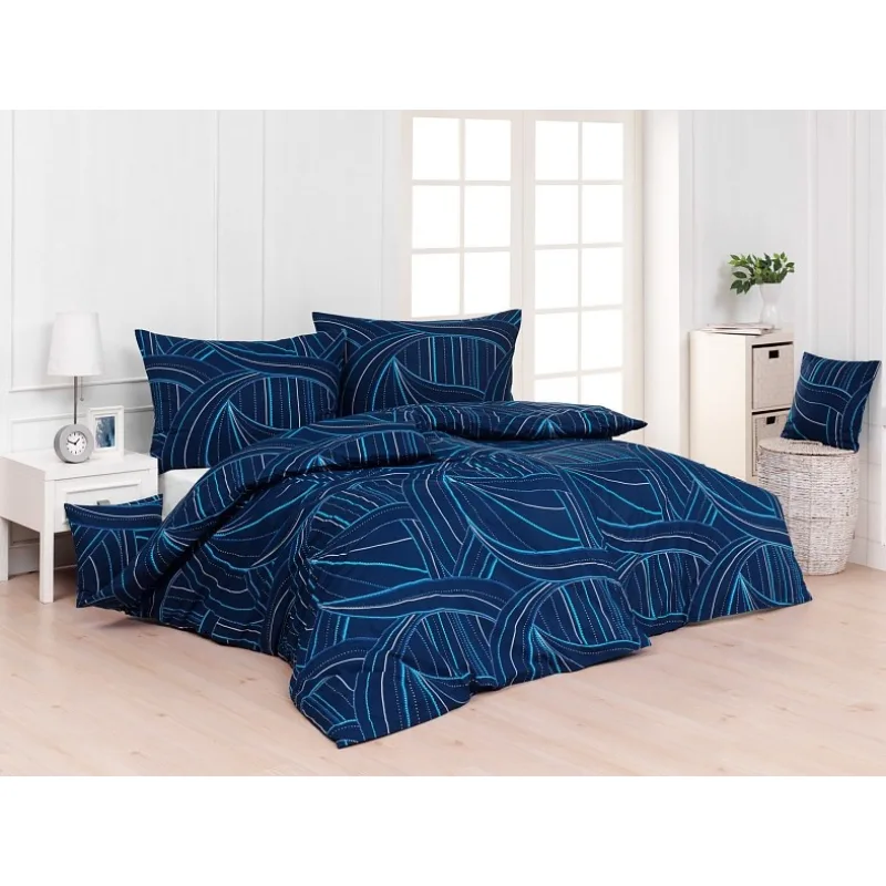 Krepové obliečky Ezio Blue 140x220/70x90 cm