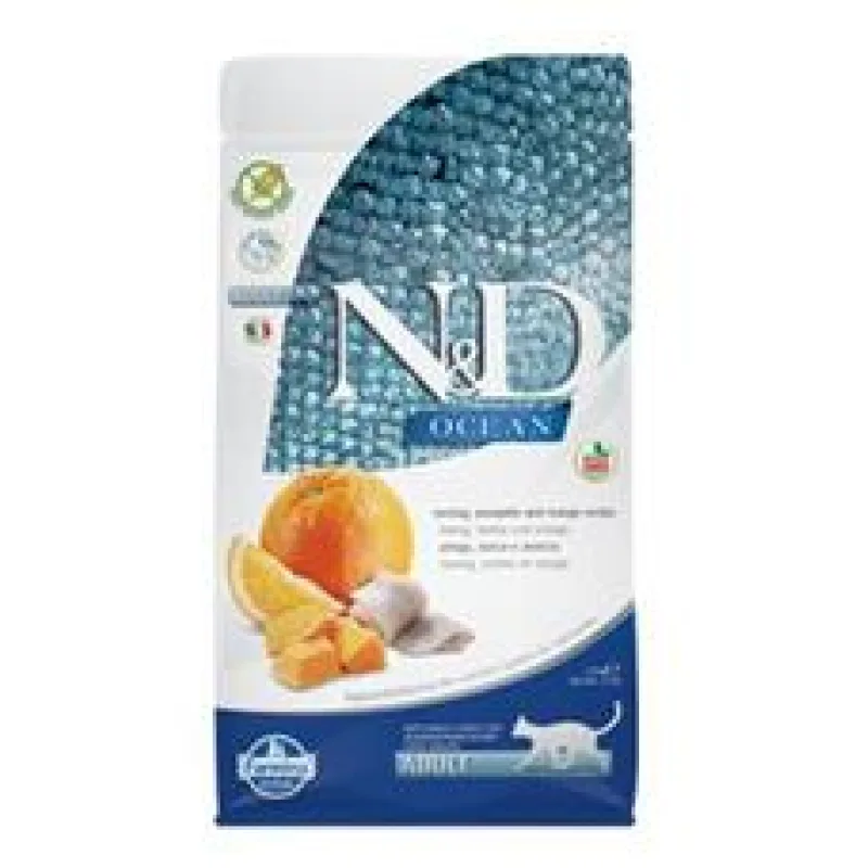 N&D OCEAN CAT GF Adult Herring, Pumpkin & Orange 2 x 5 kg