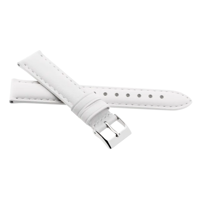 JVD Unisex bílý kožený řemínek na hodinky R41304/14