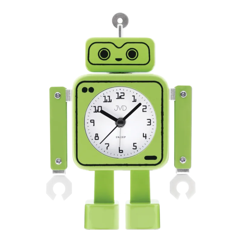 JVD Tichý zelený netikající dětský budík JVD ROBOT SRP2305.1