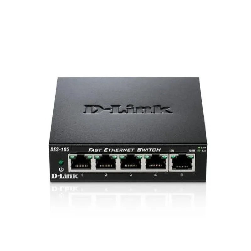 D-Link DES-105 5-portový 10/ 100 stolný prepínač s kovovým puzdrom DES…