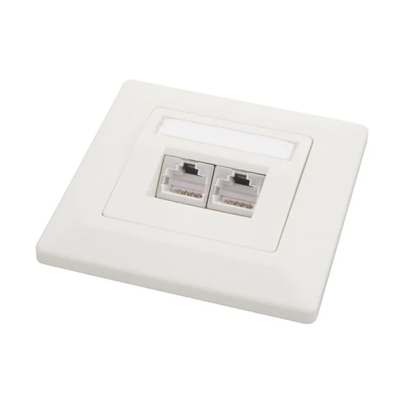 Zásuvka Solarix CAT6 STP 2 x RJ45 pod omietku biela SX9-2-6-STP-WH
