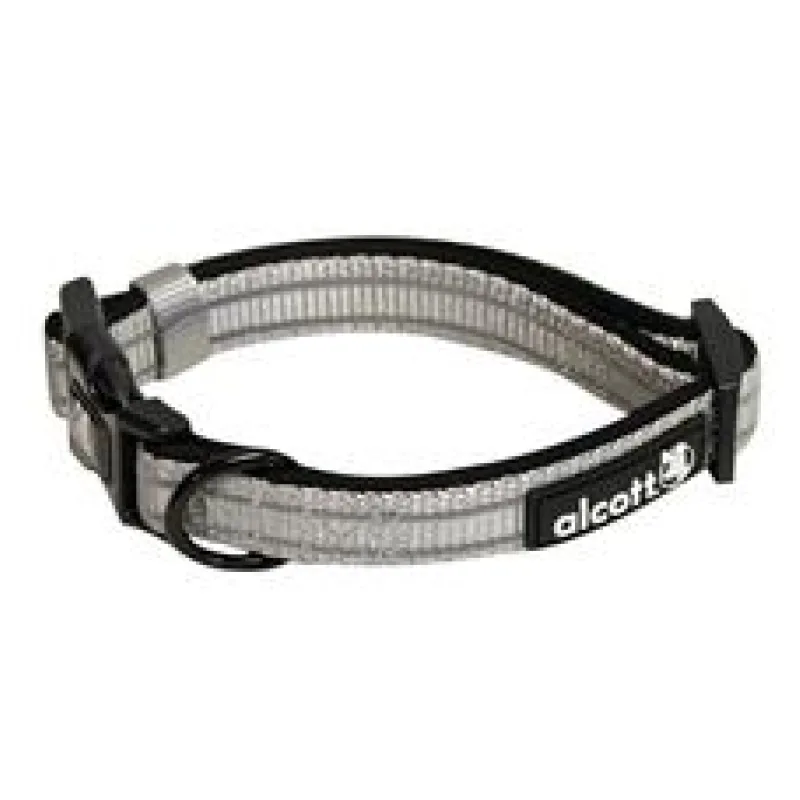 Alcott reflexní obojek pro psy, Adventure, šedý velikost M