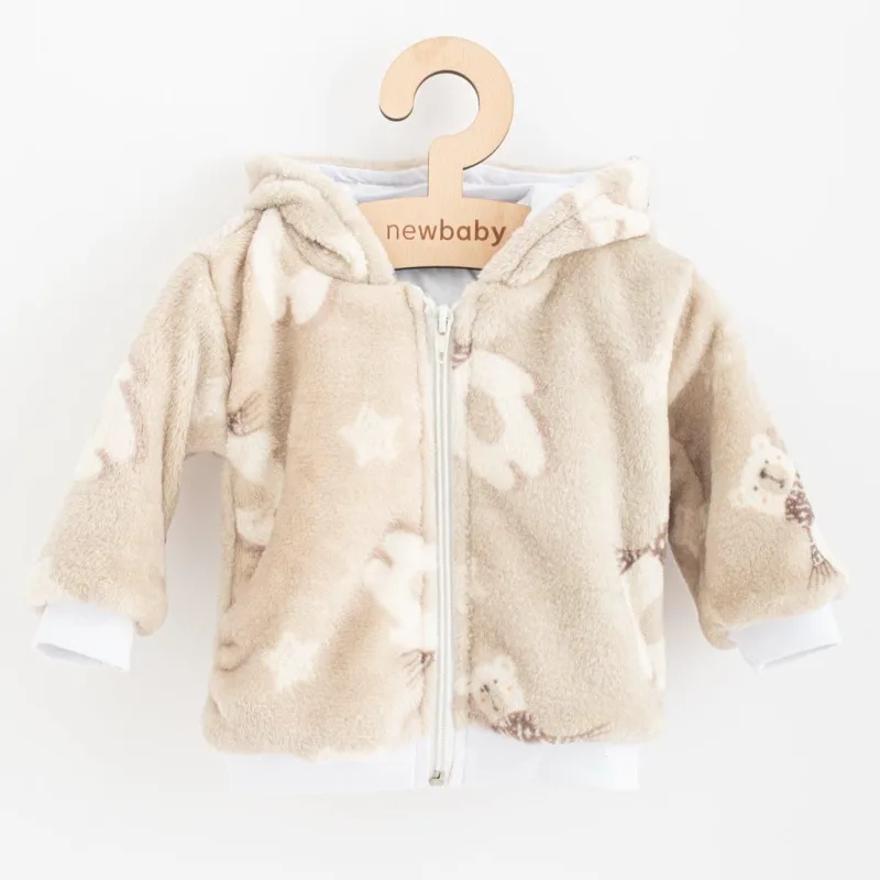 Dojčenská Wellsoft zimná mikinka s kapucňou New Baby Polar Bear
