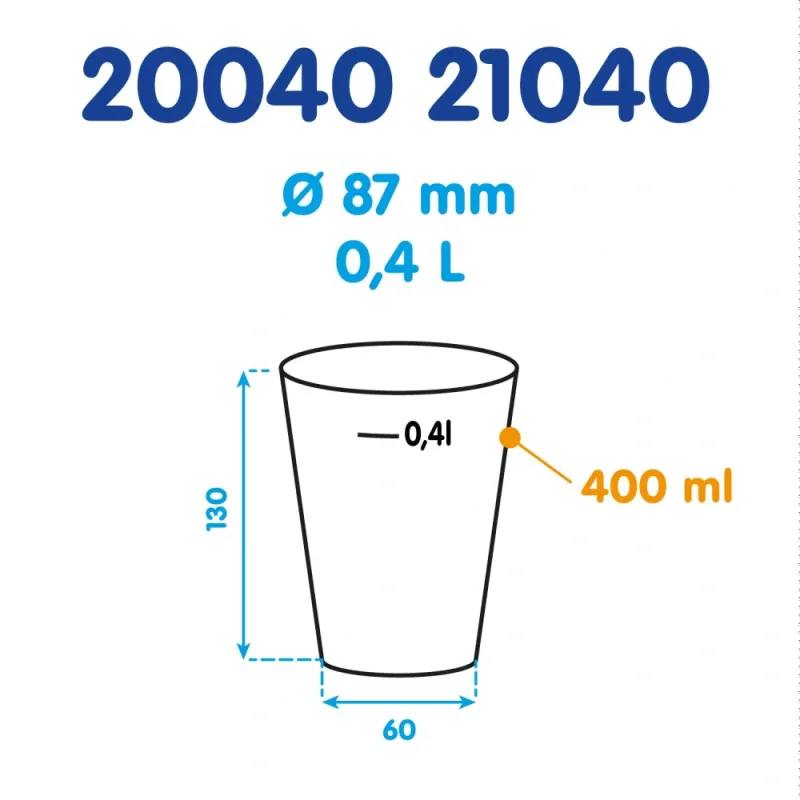 Kelímek vratný 0,4 l (PP) [50 ks] (20040)