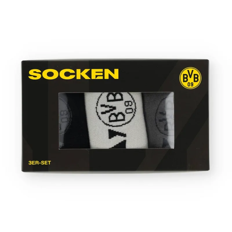 Borussia Dortmund BVB 09 ponožky (3 páry v balení) - SKLADOM