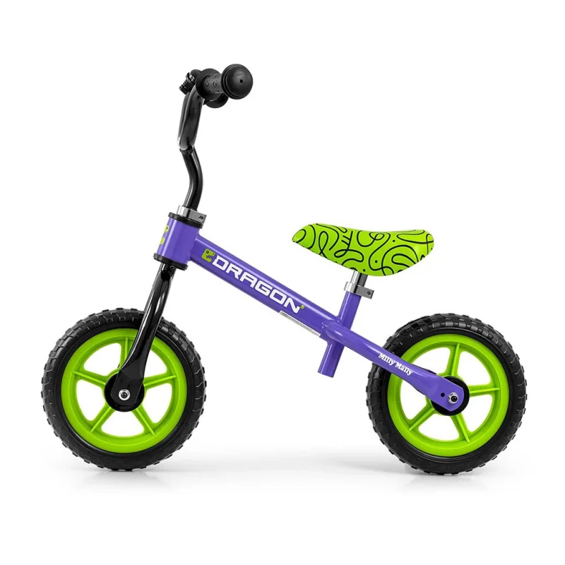 Detský balančný bicykel Milly Mally Dragon violet