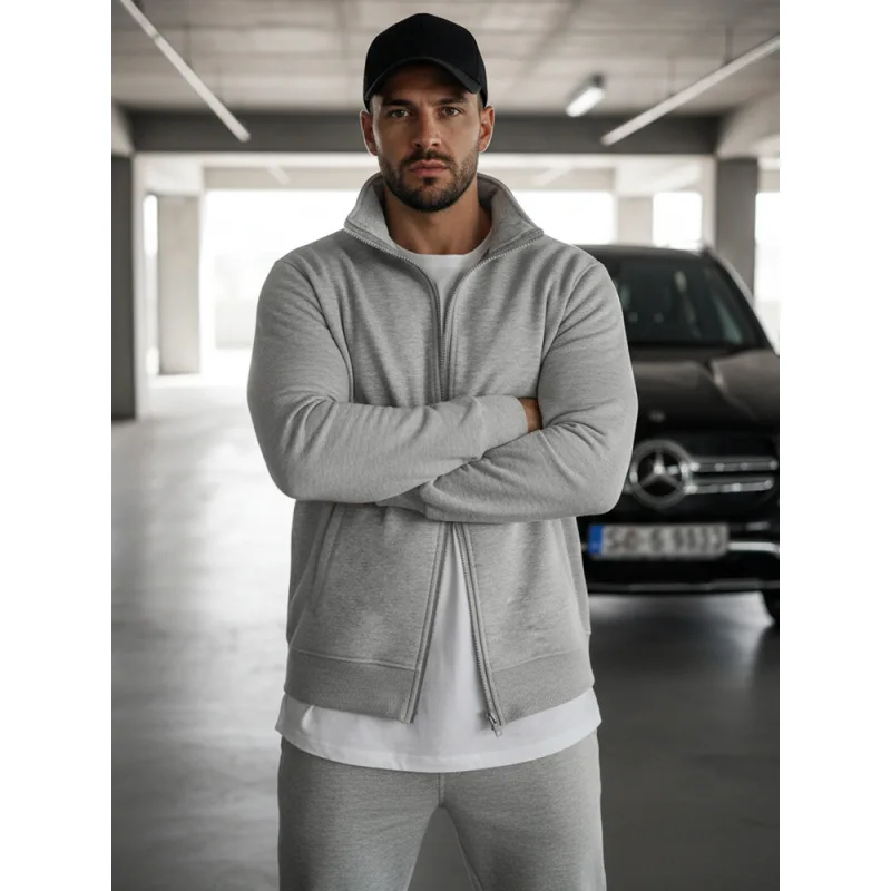 Dstreet pánska mikina sivá BX4109 XXL