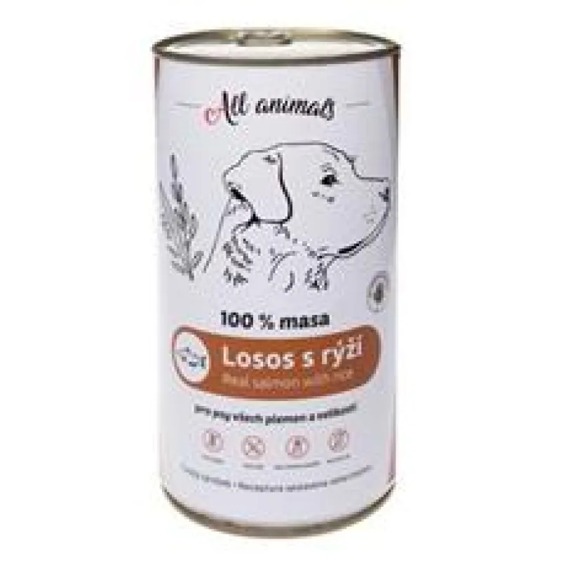 All Animals DOG losos mletý s rýží 800g