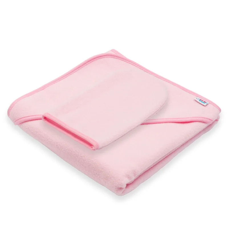Detská froté osuška s kapuckou New Baby BASIC 80x80 ružová