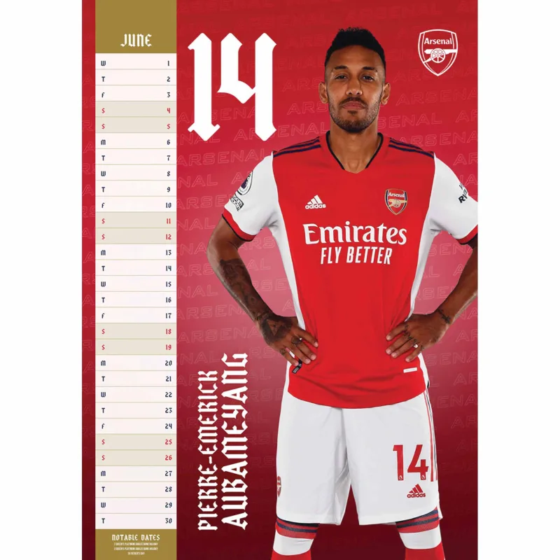 Arsenal nástenný kalendár 2022 - SKLADOM