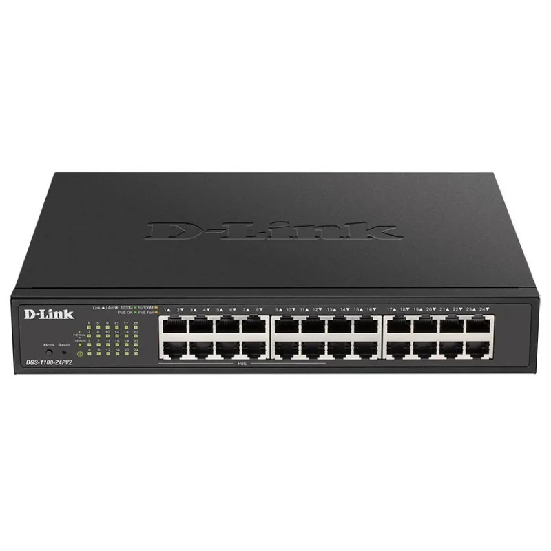 D-Link DGS-1100-24PV2 24-portový gigabitový riadený prepínač PoE, 12x…