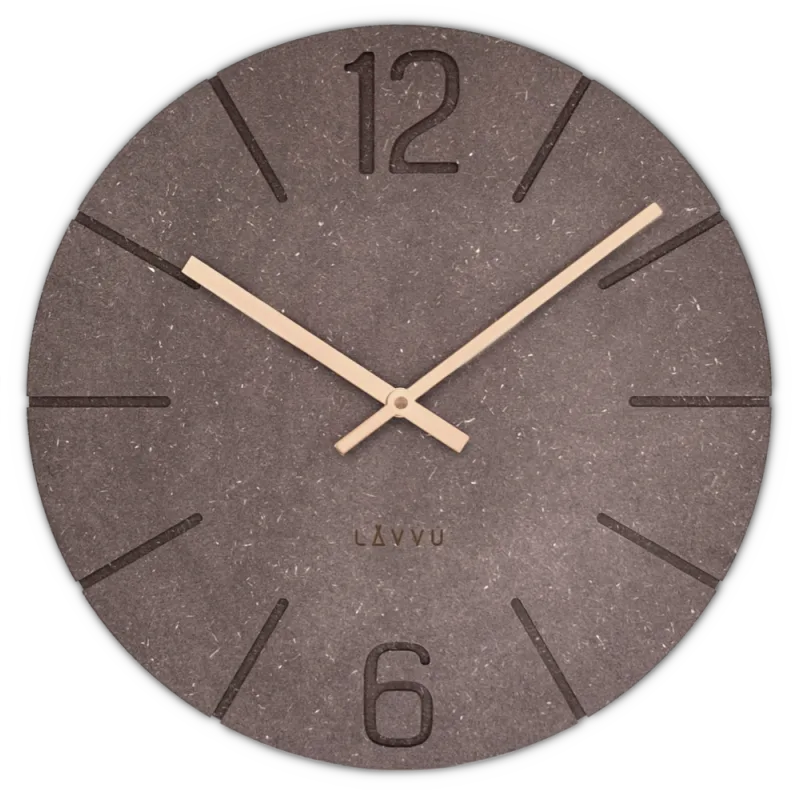 LAVVU Hnědé hodiny Natur vyrobené v Čechách ⌀34cm LCT5024