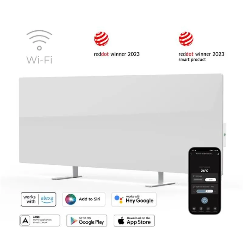 AENO AGH1S Premium Eco Smart Ohrievač, Biely, WI-FI, max 700W, Infra…
