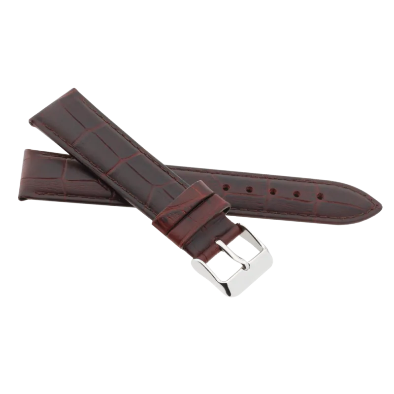 JVD Kožený unisex hnědý řemínek na hodinky R41702/24
