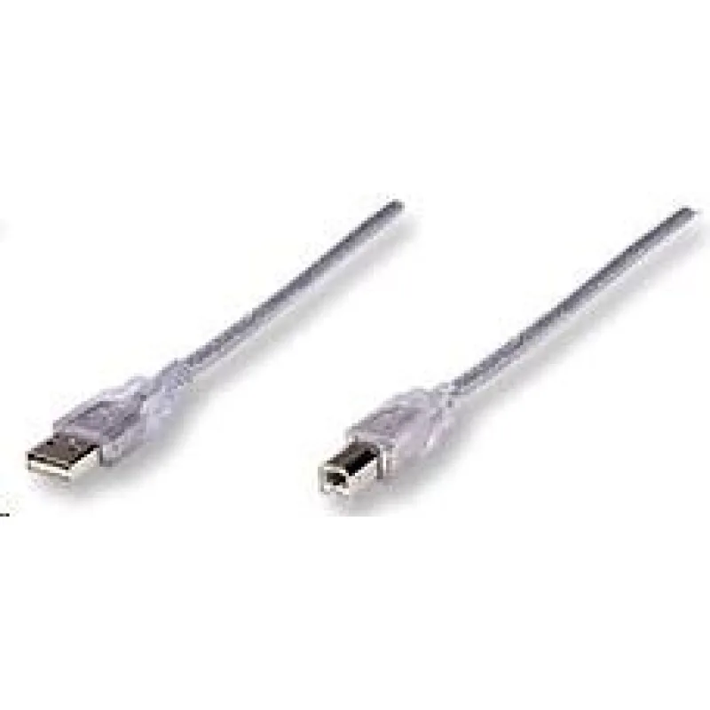 MANHATTAN USB kábel 2.0 Kábel A-B 3 m (strieborný) 340458